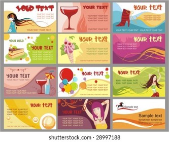 vector set of a business cards