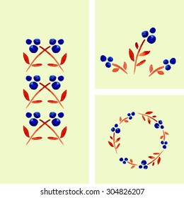 Vector set of business cards with flowers for your design