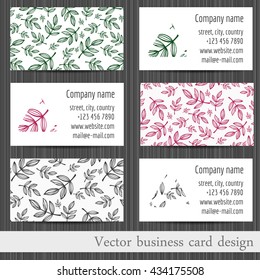 Vector set of business cards templates abstract background