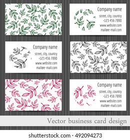 Vector set of business cards templates abstract background.