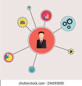 Vector set of business development and opportunities.