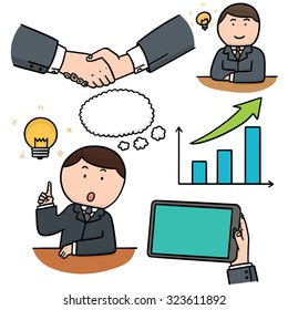vector set of business icon