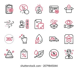 Vector Set of Business icons related to Eye checklist, No cash and Strategy icons. Vip ticket, Touchscreen gesture and Send box signs. Water drop, Pyramid chart and Health eye. 5g internet. Vector