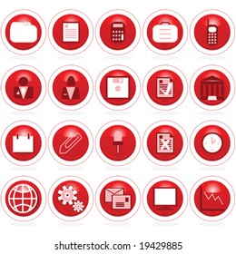 Vector set of business icons web buttons