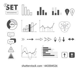 Vector set of business Infographic Elements, which can be used for your personal design projects, print or web. pictures isolate on white background.
