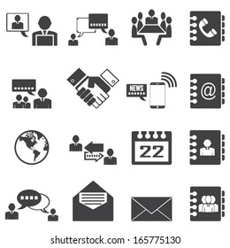 vector set of business management, conference workshop icon set