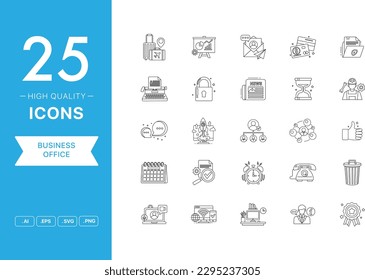 Vector set of Business Office icons