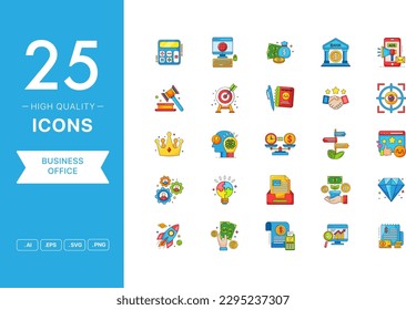 Vector set of Business Office icons