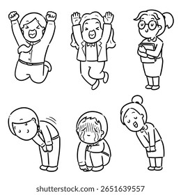vector set of business people