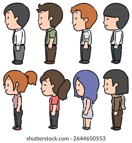 vector set of business person