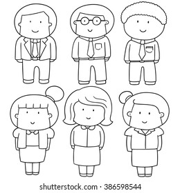 vector set of business person