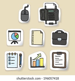 vector set of business sticker icon