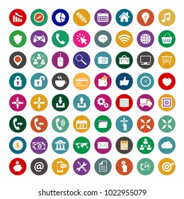Vector set of business, web, and office icons
