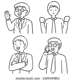 vector set of businessman