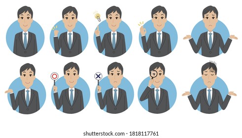 Vector set of businessman, basic/icon3