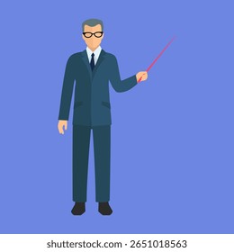 Vector set of businessman giving a presentation