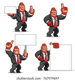 vector set of Businessman Gorilla mascot