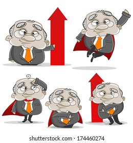 Vector set of businessman illustrations. Can be used as web clip-arts.