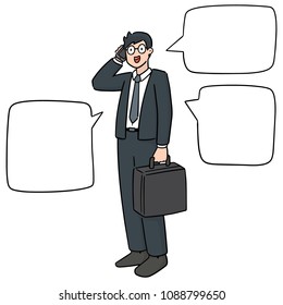 vector set of businessman using smartphone