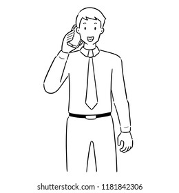 vector set of businessman using smartphone