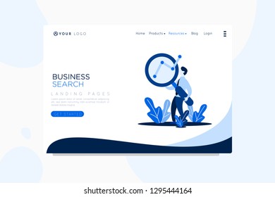 Vector set businessman. web site design template. Businessman presentation with online businessman work. Landing page concepts for website and mobile development. Modern flat illustration.