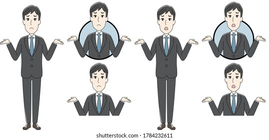 Vector set of businessman,whole body,upper body and icon,
sigh.