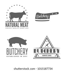 Vector set of butchery labels, badges and design elements