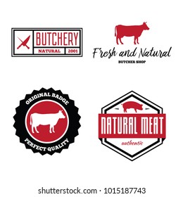 Vector set of butchery labels, badges and design elements