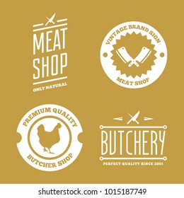 Vector set of butchery labels, badges and design elements
