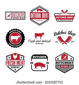 Vector set of butchery labels, badges and design elements