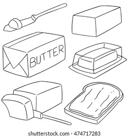 vector set of butter