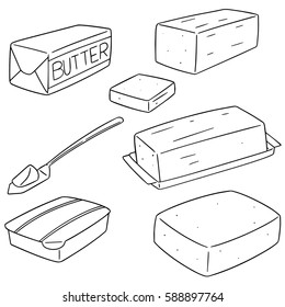 vector set of butter