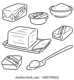 vector set of butter cartoon