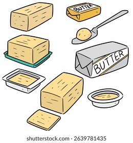 vector set of butter cartoon