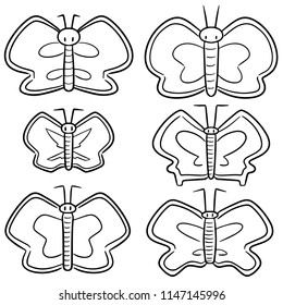 vector set of butterflies