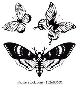 Vector set of butterfly silhouettes for your design