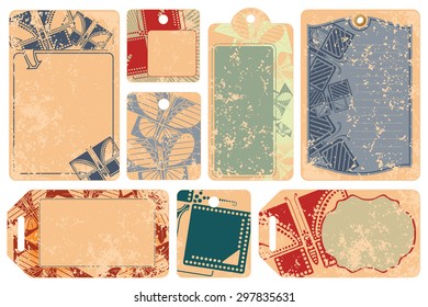 Vector set: Butterfly tags
