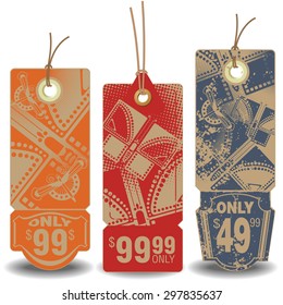 Vector set: Butterfly tags with message about the sale