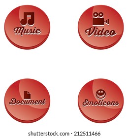 Vector Set Of Button Isolated On White Background 