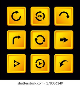 Vector set of buttons with arrows
