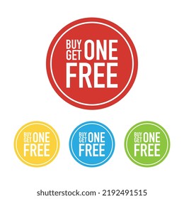 Vector Set of Buy One Get One Free Signs