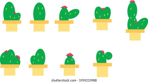 The vector set of cactus 9 picture.