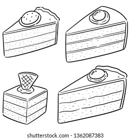 vector set of cake