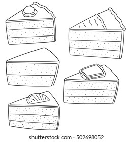 vector set of cake