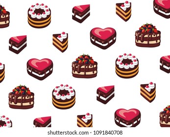 Vector set of cake illustrations.