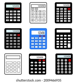 vector set of calculators of various types