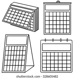 vector set of calendar