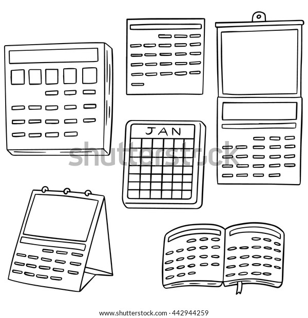 Vector Set Calendar Stock Vector (Royalty Free) 442944259 | Shutterstock