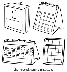 vector set of calendar cartoon