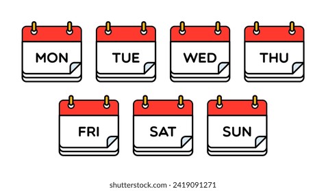 Vector Set of Calendar Days Illustration